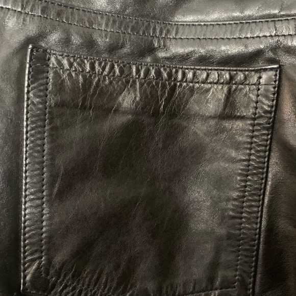 Vintage Earl Jeans Black Leather Pants Size 26 - Picture 7 of 7